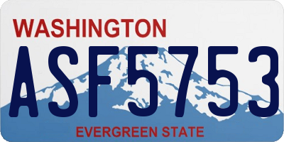 WA license plate ASF5753
