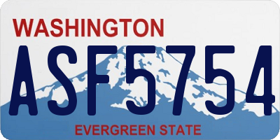 WA license plate ASF5754