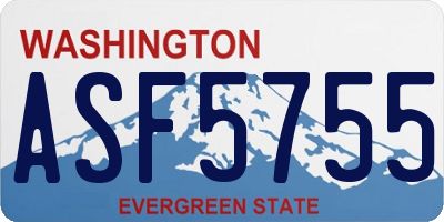 WA license plate ASF5755