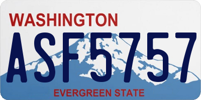 WA license plate ASF5757