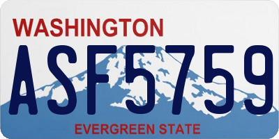 WA license plate ASF5759