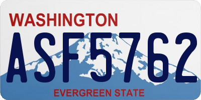 WA license plate ASF5762