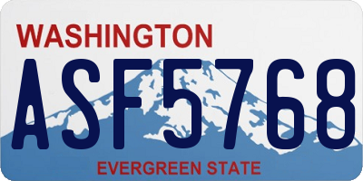 WA license plate ASF5768