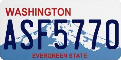 WA license plate ASF5770