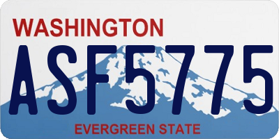 WA license plate ASF5775