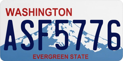 WA license plate ASF5776
