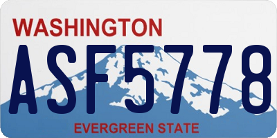 WA license plate ASF5778