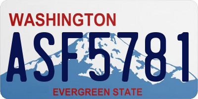 WA license plate ASF5781