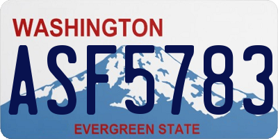 WA license plate ASF5783