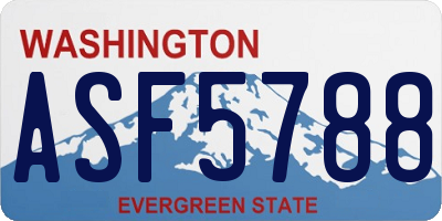 WA license plate ASF5788
