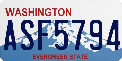 WA license plate ASF5794