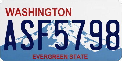 WA license plate ASF5798