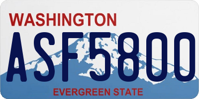 WA license plate ASF5800