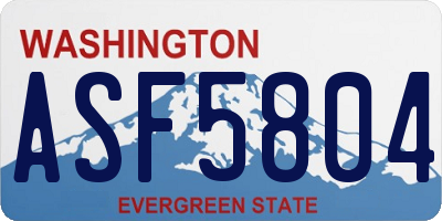 WA license plate ASF5804