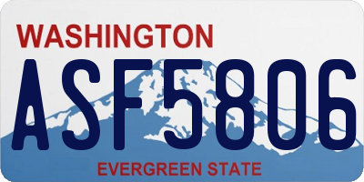 WA license plate ASF5806