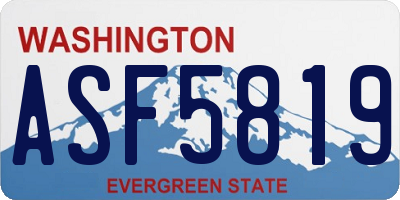 WA license plate ASF5819