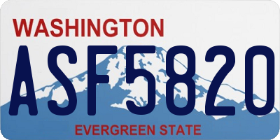WA license plate ASF5820