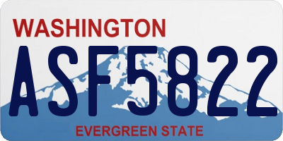 WA license plate ASF5822