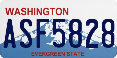 WA license plate ASF5828
