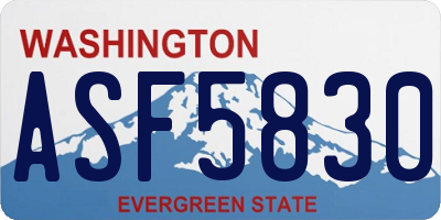 WA license plate ASF5830