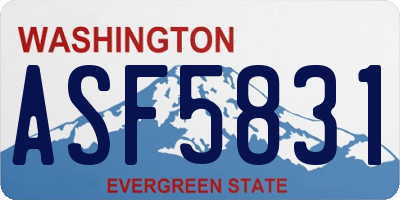 WA license plate ASF5831