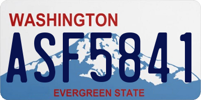WA license plate ASF5841