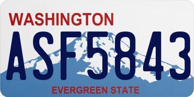 WA license plate ASF5843