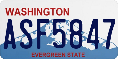 WA license plate ASF5847