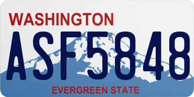 WA license plate ASF5848
