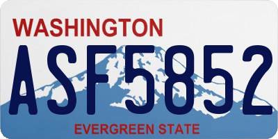 WA license plate ASF5852