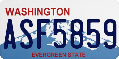 WA license plate ASF5859