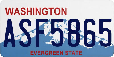WA license plate ASF5865