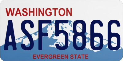 WA license plate ASF5866