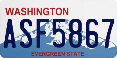 WA license plate ASF5867