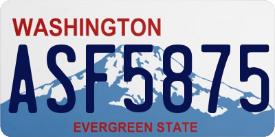 WA license plate ASF5875