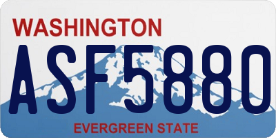 WA license plate ASF5880