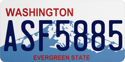 WA license plate ASF5885
