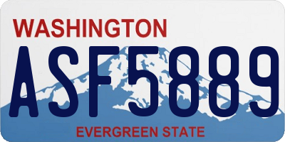 WA license plate ASF5889