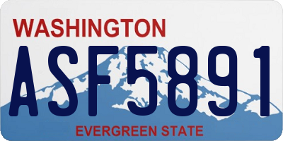 WA license plate ASF5891