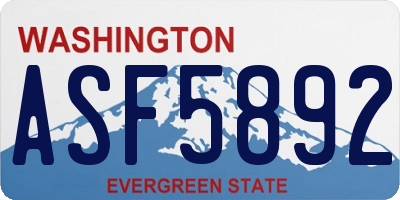 WA license plate ASF5892