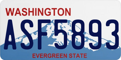 WA license plate ASF5893
