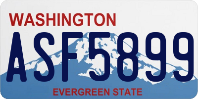 WA license plate ASF5899