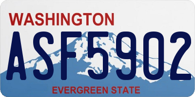 WA license plate ASF5902