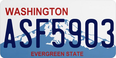 WA license plate ASF5903