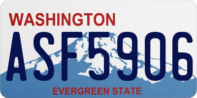 WA license plate ASF5906
