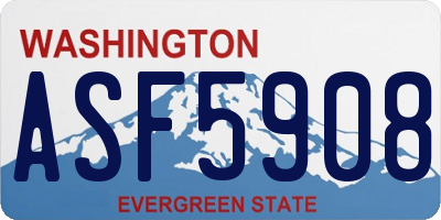 WA license plate ASF5908