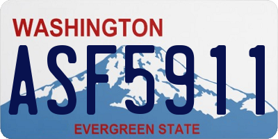 WA license plate ASF5911