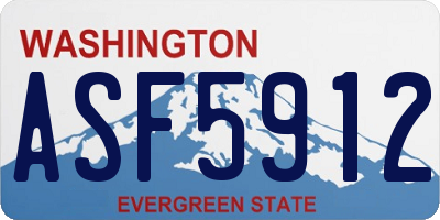 WA license plate ASF5912