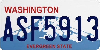 WA license plate ASF5913