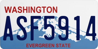 WA license plate ASF5914